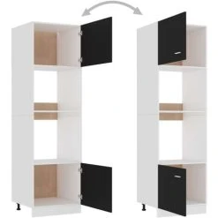Microwave Cabinet Black 60x57x207 Cm Engineered Wood VidaXL 9 Microwave Cabinet Black 60x57x207 Cm Engineered Wood VidaXL -Vonshef shop 29363075 5