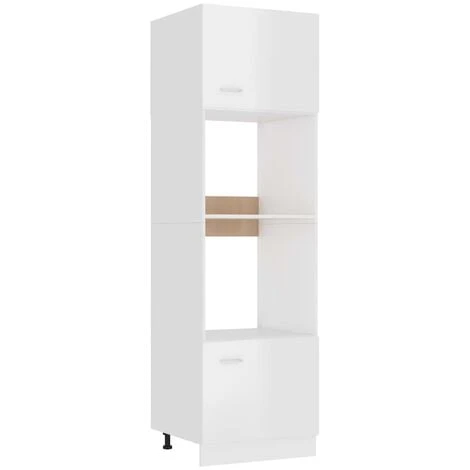 Microwave Cabinet High Gloss White 60x57x207 Cm Engineered Wood VidaXL 1 Microwave Cabinet High Gloss White 60x57x207 Cm Engineered Wood VidaXL