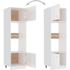 Microwave Cabinet High Gloss White 60x57x207 Cm Engineered Wood VidaXL 9 Microwave Cabinet High Gloss White 60x57x207 Cm Engineered Wood VidaXL -Vonshef shop 29363080 5