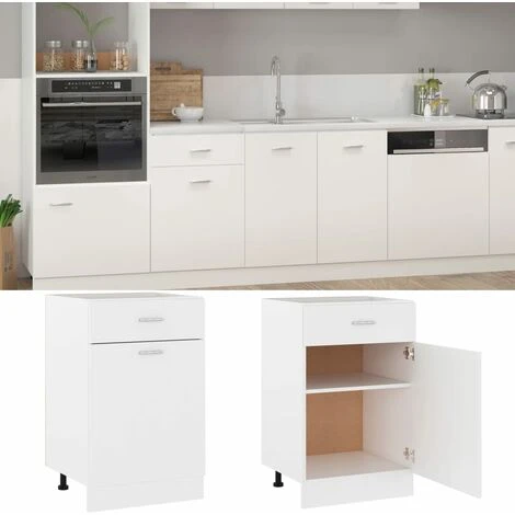 Drawer Bottom Cabinet White 50x46x81.5 Cm Engineered Wood VidaXL 2 Drawer Bottom Cabinet White 50x46x81.5 Cm Engineered Wood VidaXL - Image 2