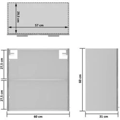 Hanging Glass Cabinet Concrete Grey 60x31x60 Cm Engineered Wood VidaXL -Vonshef shop 29524034 3