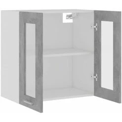 Hanging Glass Cabinet Concrete Grey 60x31x60 Cm Engineered Wood VidaXL -Vonshef shop 29524034 5