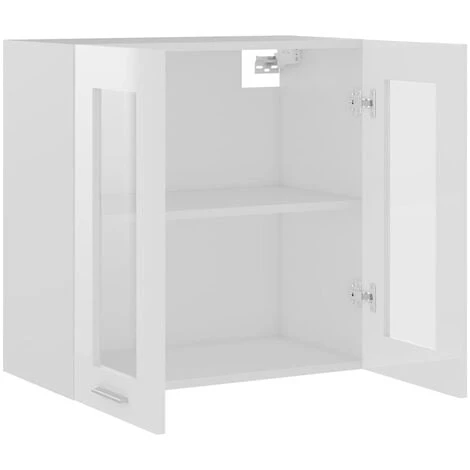 Hanging Glass Cabinet High Gloss White 60x31x60 Cm Engineered Wood VidaXL 5 Hanging Glass Cabinet High Gloss White 60x31x60 Cm Engineered Wood VidaXL - Image 5