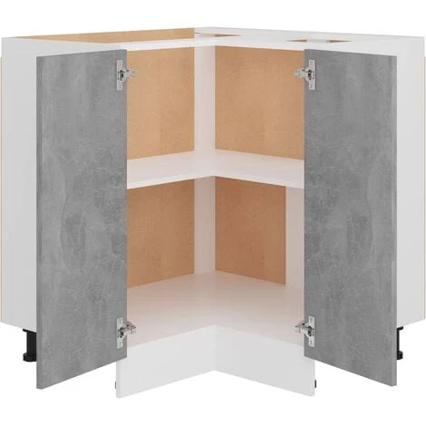 Corner Bottom Cabinet Concrete Grey 75.5x75.5x80.5 Cm Engineered Wood VidaXL 5 Corner Bottom Cabinet Concrete Grey 75.5x75.5x80.5 Cm Engineered Wood VidaXL - Image 5
