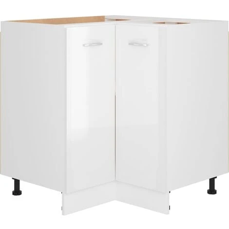 Corner Bottom Cabinet High Gloss White 75.5x75.5x80.5 Cm Engineered Wood VidaXL 1 Corner Bottom Cabinet High Gloss White 75.5x75.5x80.5 Cm Engineered Wood VidaXL