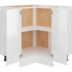 Corner Bottom Cabinet High Gloss White 75.5x75.5x80.5 Cm Engineered Wood VidaXL 9 Corner Bottom Cabinet High Gloss White 75.5x75.5x80.5 Cm Engineered Wood VidaXL -Vonshef shop 30335859 5