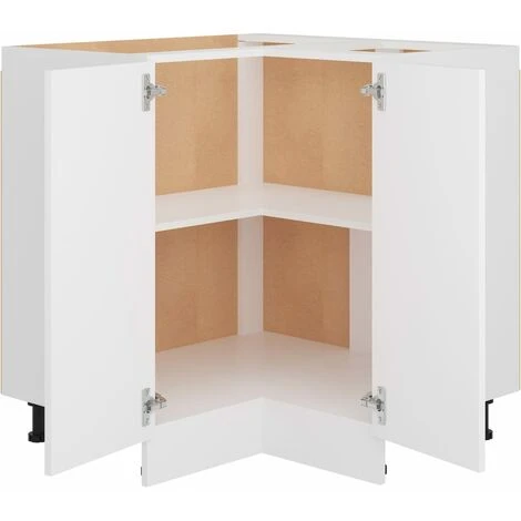 Corner Bottom Cabinet White 75.5x75.5x80.5 Cm Engineered Wood VidaXL 5 Corner Bottom Cabinet White 75.5x75.5x80.5 Cm Engineered Wood VidaXL - Image 5