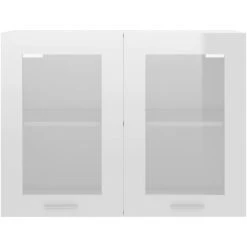 Hanging Glass Cabinet High Gloss White 80x31x60 Cm Engineered Wood VidaXL 9 Hanging Glass Cabinet High Gloss White 80x31x60 Cm Engineered Wood VidaXL -Vonshef shop 30335870 5