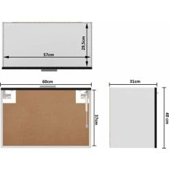 Hanging Cabinet Black 60x31x40 Cm Engineered Wood VidaXL -Vonshef shop 30336099 3