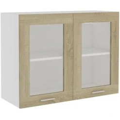 Hanging Glass Cabinet Sonoma Oak 80x31x60 Cm Engineered Wood VidaXL