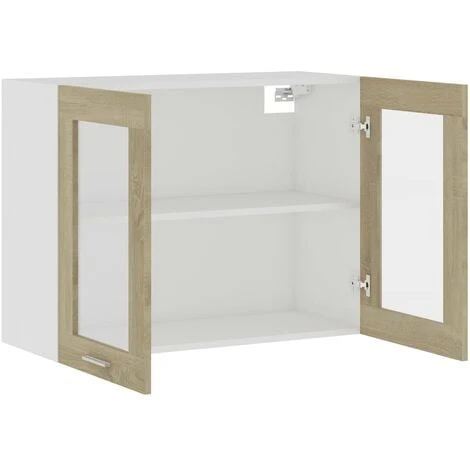 Hanging Glass Cabinet Sonoma Oak 80x31x60 Cm Engineered Wood VidaXL 5 Hanging Glass Cabinet Sonoma Oak 80x31x60 Cm Engineered Wood VidaXL - Image 5