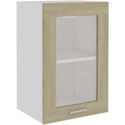Hanging Glass Cabinet Sonoma Oak 40x31x60 Cm Engineered Wood VidaXL