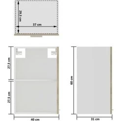 Hanging Glass Cabinet Sonoma Oak 40x31x60 Cm Engineered Wood VidaXL 7 Hanging Glass Cabinet Sonoma Oak 40x31x60 Cm Engineered Wood VidaXL -Vonshef shop 30336131 3