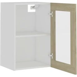 Hanging Glass Cabinet Sonoma Oak 40x31x60 Cm Engineered Wood VidaXL 9 Hanging Glass Cabinet Sonoma Oak 40x31x60 Cm Engineered Wood VidaXL -Vonshef shop 30336131 5