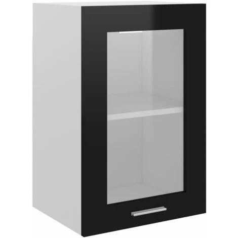 Hanging Glass Cabinet High Gloss Black 40x31x60 Cm Engineered Wood VidaXL 1 Hanging Glass Cabinet High Gloss Black 40x31x60 Cm Engineered Wood VidaXL
