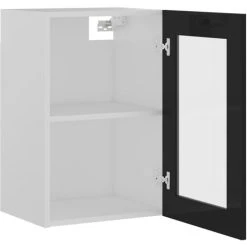 Hanging Glass Cabinet High Gloss Black 40x31x60 Cm Engineered Wood VidaXL 9 Hanging Glass Cabinet High Gloss Black 40x31x60 Cm Engineered Wood VidaXL -Vonshef shop 30336134 5