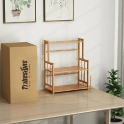 Livingandhome Large 3 Tier Wood Spice Rack Jar Bottle Display Unit -Vonshef shop 30932147 3