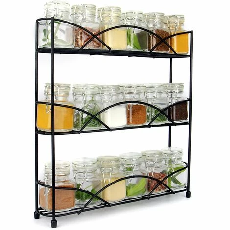 Maison & White 3 Tier Herb & Spice Rack Black M&W 1 Maison & White 3 Tier Herb & Spice Rack Black M&W