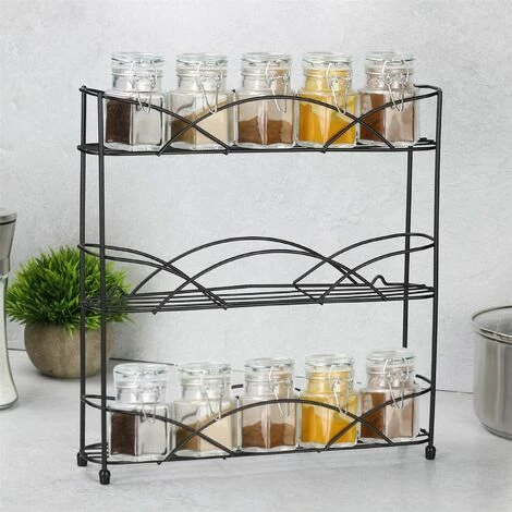Maison & White 3 Tier Herb & Spice Rack Black M&W 5 Maison & White 3 Tier Herb & Spice Rack Black M&W - Image 5