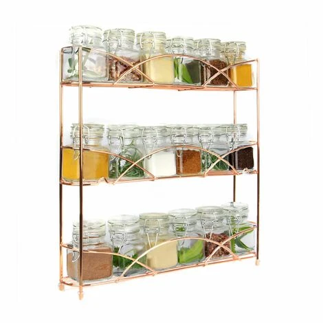Maison & White 3 Tier Herb & Spice Rack Rose Gold M&W 1 Maison & White 3 Tier Herb & Spice Rack Rose Gold M&W