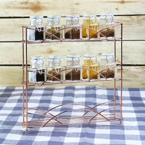 Maison & White 3 Tier Herb & Spice Rack Rose Gold M&W 2 Maison & White 3 Tier Herb & Spice Rack Rose Gold M&W - Image 2