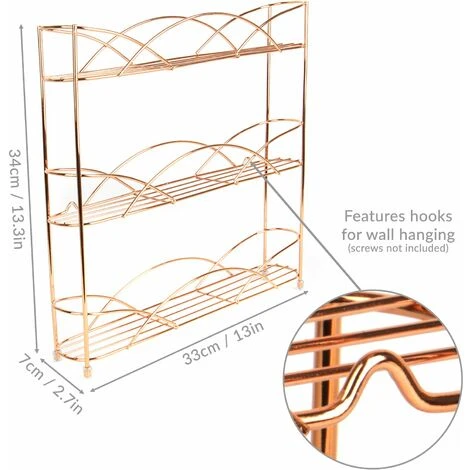 Maison & White 3 Tier Herb & Spice Rack Rose Gold M&W 5 Maison & White 3 Tier Herb & Spice Rack Rose Gold M&W - Image 5