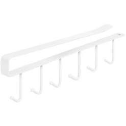Livingandhome 6 Hooks Metal Under Hanging Shelf Kitchen Cupboard Organiser, White -Vonshef shop 33454572 4