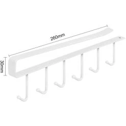 Livingandhome 6 Hooks Metal Under Hanging Shelf Kitchen Cupboard Organiser, White -Vonshef shop 33454572 5