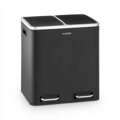 Klarstein Trash Gordon Pedal Bin 30L / 2x15L Noiseless PP Stainless Steel Black