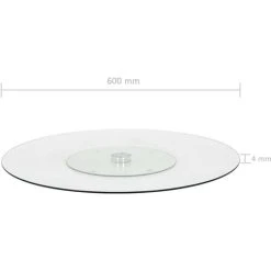 Devenirriche Rotating Serving Plate Transparent 60 Cm Tempered Glass 9 Devenirriche Rotating Serving Plate Transparent 60 Cm Tempered Glass -Vonshef shop 33893978 5
