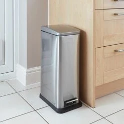 BlackDecker BLACK+DECKER BXBN0004GB 20L Slimline Pedal Bin With Soft Close Lid, Stainless Steel, 39.5 X 25 X 63.5 Cm, Cool Grey -Vonshef shop 34360654 3