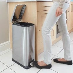 BlackDecker BLACK+DECKER BXBN0004GB 20L Slimline Pedal Bin With Soft Close Lid, Stainless Steel, 39.5 X 25 X 63.5 Cm, Cool Grey -Vonshef shop 34360654 4