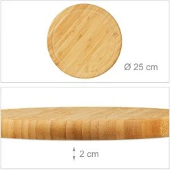 Relaxdays Round Breakfast Board Set Of 2, 25 Cm, Robust Kitchen Cutting Board, Natural Serving Tray, Chopping, Platter, Round 8 Relaxdays Round Breakfast Board Set Of 2, 25 Cm, Robust Kitchen Cutting Board, Natural Serving Tray, Chopping, Platter, Round -Vonshef shop 34741626 4