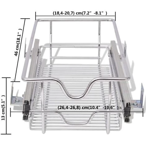 Pull-Out Wire Baskets 2 Pcs Silver 300 Mm VidaXL 3 Pull-Out Wire Baskets 2 Pcs Silver 300 Mm VidaXL - Image 3