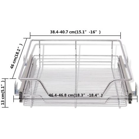 Pull-Out Wire Baskets 2 Pcs Silver 500 Mm VidaXL 3 Pull-Out Wire Baskets 2 Pcs Silver 500 Mm VidaXL - Image 3