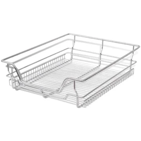 Pull-Out Wire Baskets 2 Pcs Silver 500 Mm VidaXL 4 Pull-Out Wire Baskets 2 Pcs Silver 500 Mm VidaXL - Image 4