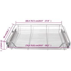 Pull-Out Wire Baskets 2 Pcs Silver 800 Mm VidaXL 7 Pull-Out Wire Baskets 2 Pcs Silver 800 Mm VidaXL -Vonshef shop 3507341 3