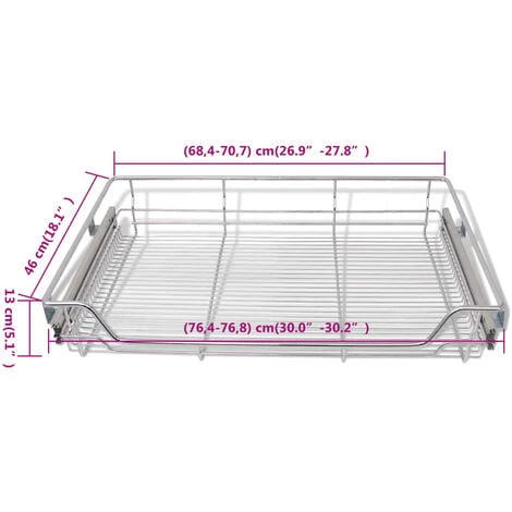 Pull-Out Wire Baskets 2 Pcs Silver 800 Mm VidaXL 3 Pull-Out Wire Baskets 2 Pcs Silver 800 Mm VidaXL - Image 3