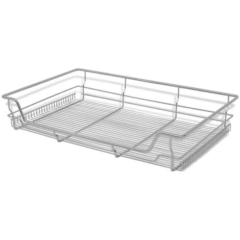 Pull-Out Wire Baskets 2 Pcs Silver 800 Mm VidaXL 4 Pull-Out Wire Baskets 2 Pcs Silver 800 Mm VidaXL - Image 4