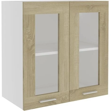 Hanging Glass Cabinet Sonoma Oak 60x31x60 Cm Engineered Wood VidaXL 1 Hanging Glass Cabinet Sonoma Oak 60x31x60 Cm Engineered Wood VidaXL