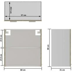 Hanging Glass Cabinet Sonoma Oak 60x31x60 Cm Engineered Wood VidaXL 7 Hanging Glass Cabinet Sonoma Oak 60x31x60 Cm Engineered Wood VidaXL -Vonshef shop 35253375 3