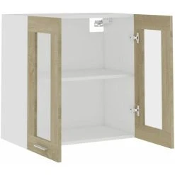 Hanging Glass Cabinet Sonoma Oak 60x31x60 Cm Engineered Wood VidaXL 9 Hanging Glass Cabinet Sonoma Oak 60x31x60 Cm Engineered Wood VidaXL -Vonshef shop 35253375 5