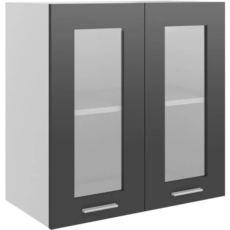 Hanging Glass Cabinet High Gloss Grey 60x31x60 Cm Engineered Wood VidaXL 1 Hanging Glass Cabinet High Gloss Grey 60x31x60 Cm Engineered Wood VidaXL