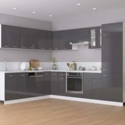 Hanging Glass Cabinet High Gloss Grey 60x31x60 Cm Engineered Wood VidaXL 8 Hanging Glass Cabinet High Gloss Grey 60x31x60 Cm Engineered Wood VidaXL -Vonshef shop 35253397 4