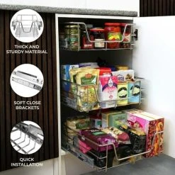 Alternative view of KuKoo 5 X Kitchen Pull Out Soft Close Baskets, 300mm Wide
