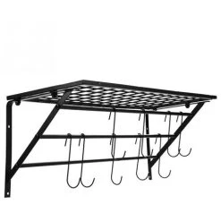 Livingandhome Wall Mounted Iron Hanging Pot Pan With 10 Hooks -Vonshef shop 35395977 4