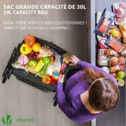 VOUNOT 6 Wheels Stair Climbing Shopping Trolley, 32L Oxford Black -Vonshef shop 35634953 3