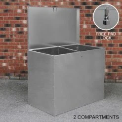 Monster Shop Large Storage Feed Bins 64L Galvanised Metal Waterproof Rodent -Vonshef shop 35839637 5