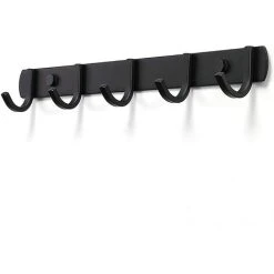 Devenirriche Wall Coat Rack , Coat Hooks Design Stainless Steel Coat Racks, Solid Bathroom Hooks For Bedroom Office Black (5 Hook) -Vonshef shop 36840702 2