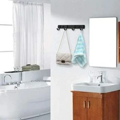 Devenirriche Wall Coat Rack , Coat Hooks Design Stainless Steel Coat Racks, Solid Bathroom Hooks For Bedroom Office Black (5 Hook) -Vonshef shop 36840702 4